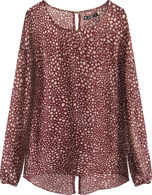 CIENKA BLUZKA Z ŻORŻETY BORDOWA (6327/1)