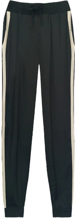 GŁADKIE SPODNIE Z LAMPASAMI CZARNE (1004)