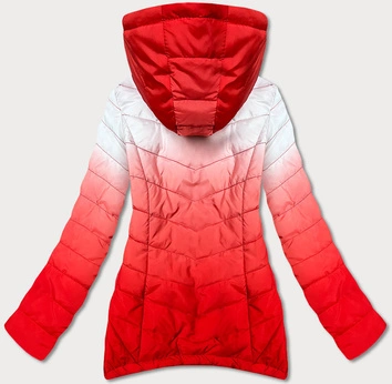PIKOWANA KURTKA OMBRE BIAŁO-CZERWONA (W535)