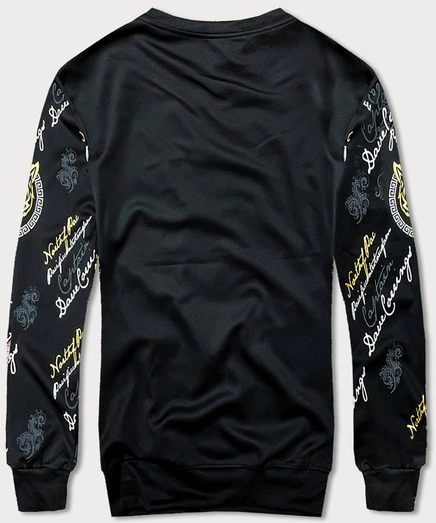 Męska bluza z nadrukiem czarna (8B1106-3)