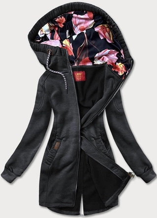 Rozpinana bluza damska grafitowa (amg-693)