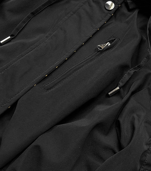 Parka damska 2w1 czarny/żółty (w702big)