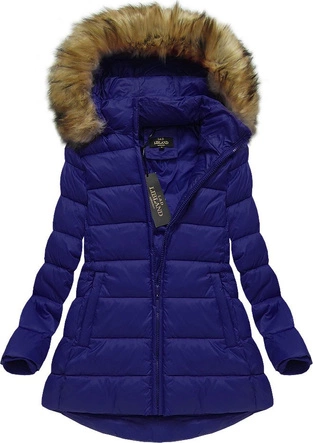 ASYMETRYCZNA KURTKA Z KAPTUREM CHABROWA (7675)