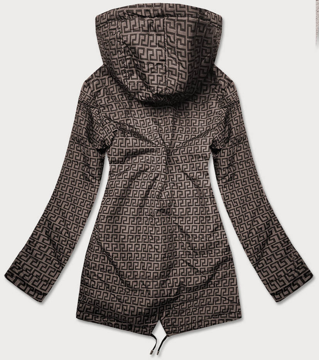 Dwustronna kurtka parka damska granat/brąz (w580)