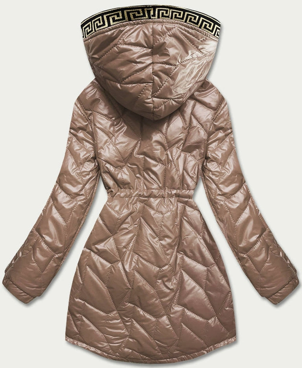 Kurtka damska z ozdobnym pikowaniem cappuccino (b8092-12)