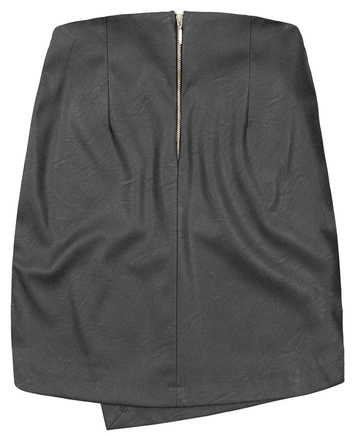 KOPERTOWA SPÓDNICA Z EKOSKÓRY CZARNA (GOOD111)