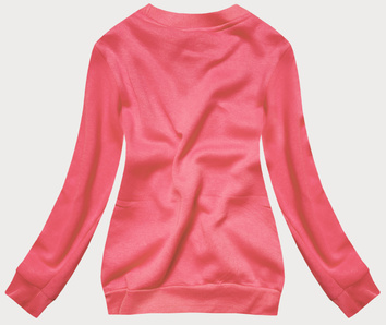 Bluza dresowa damska ze ściągaczami malinowa (w01-58)