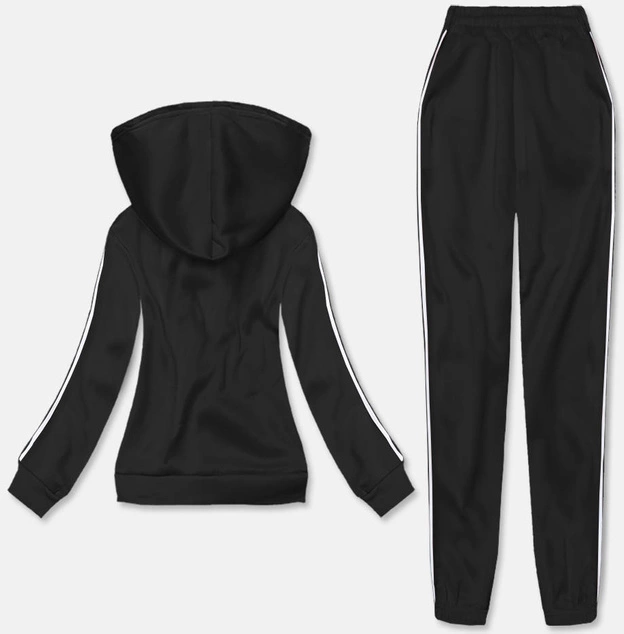 Dres damski - krótka bluza + spodnie czarny (YP-1107)