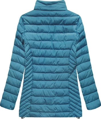 PIKOWANA KURTKA Z KAPTUREM NIEBIESKA (W260BIG)