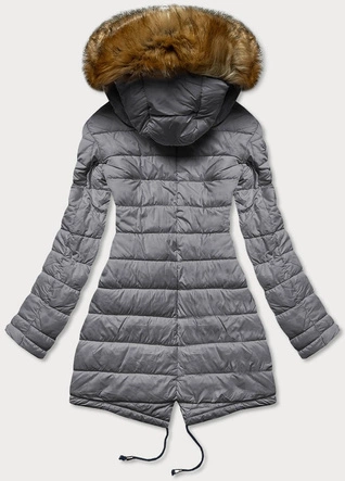 Dwustronna kurtka damska zimowa army-szara (m-21508)