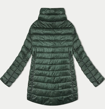 Pikowana kurtka damska ze stójką Minority ciemny zielony (P3-6908-33)