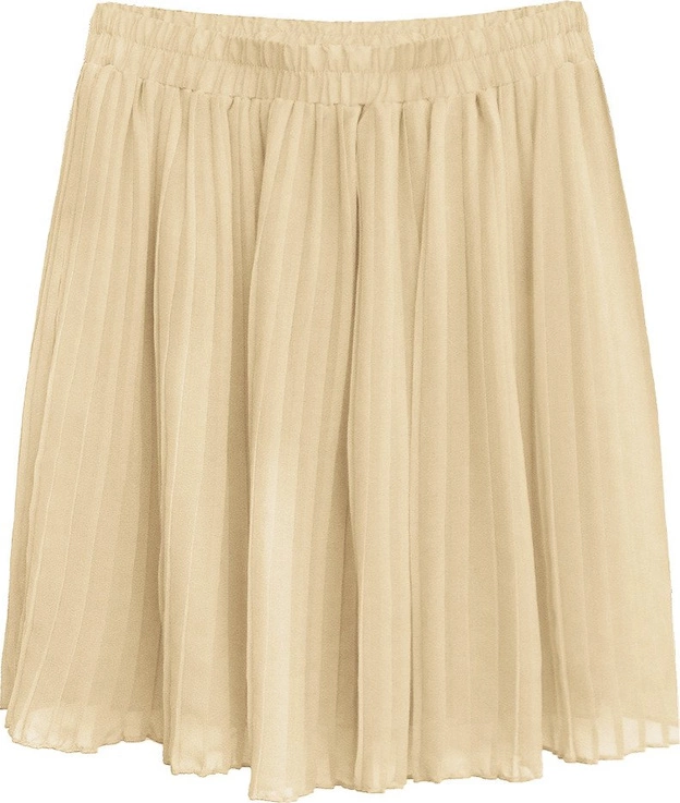 PLISOWANA SPÓDNICA MINI JASNOBEŻOWA (9227)