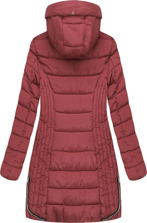 PIKOWANA DAMSKA KURTKA ZIMOWA Z KAPTUREM RÓŻOWA (B2632-30)