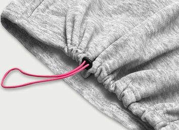 Krótka bawełniana bluza dresowa damska szara (26031)