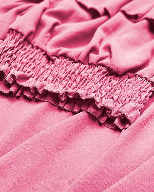 KOMPLET LUŹNE SPODNIE I BLUZKA HISZPANKA RÓŻOWY (8990)