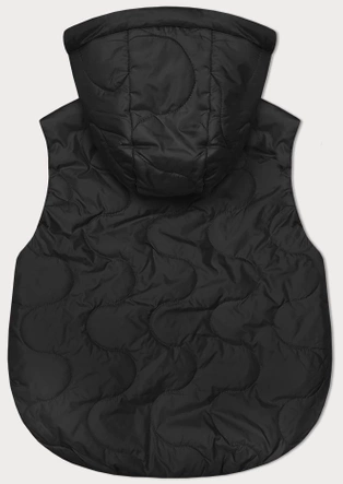 Krótki bezrękawnik damski z odpinanym kapturem BH Forever czarny (BH-2414)