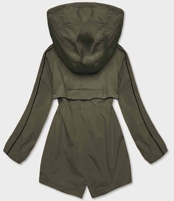 Cienka kurtka damska na podszewce khaki (B8119-11)