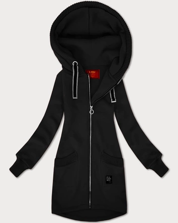 Damska bluza ze swetrowymi wstawkami LHD czarna (AMG-172A)