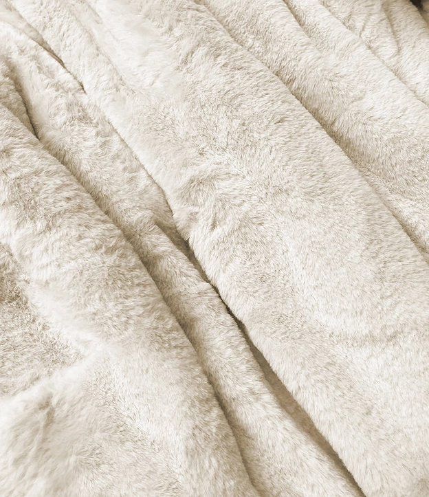 Ciepła kurtka zimowa damska dwustronna beżowa (w610)