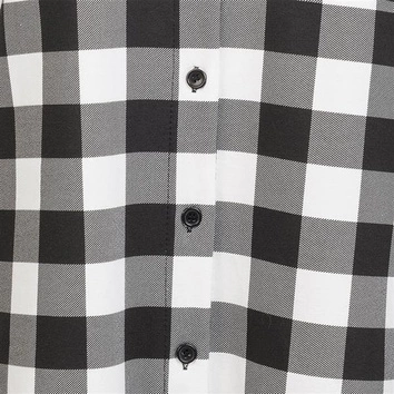 KOSZULOWA SUKIENKA W KRATĘ CZARNO-BIAŁA (9308)