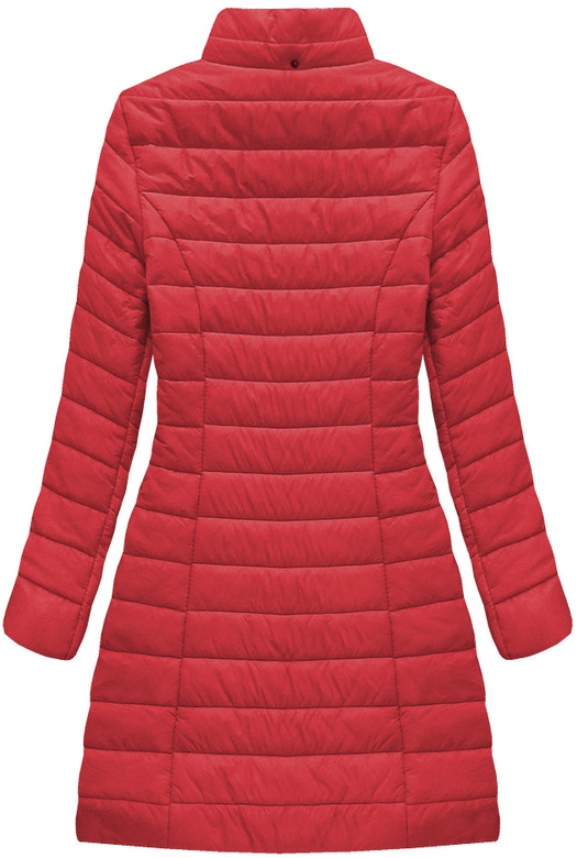 DŁUGA PIKOWANA KURTKA CZERWONA (X7160X)