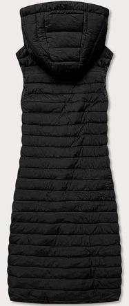 Długa pikowana kamizelka damska czarna (jin219)