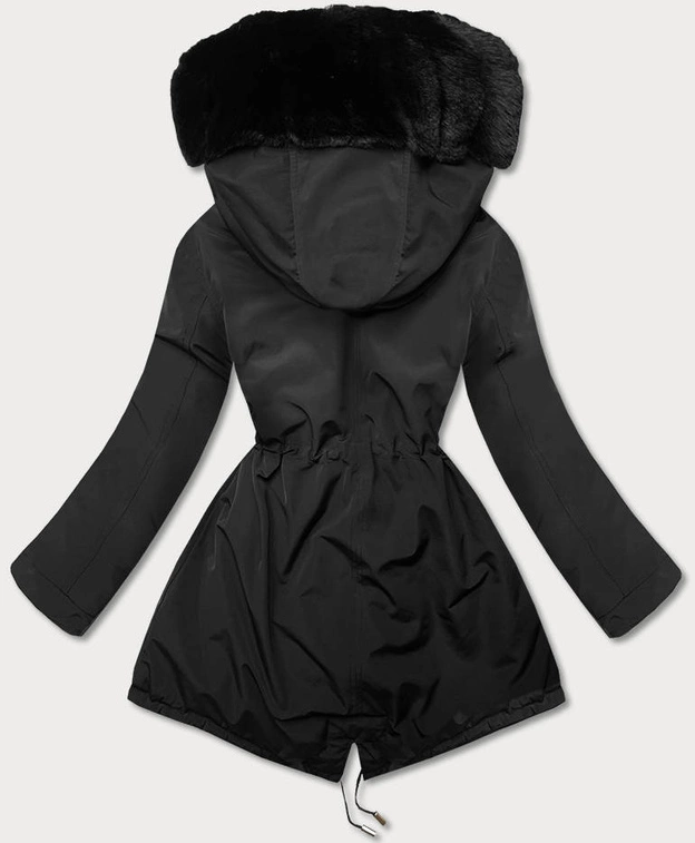 DAMSKA KURTKA ZIMOWA NA MISIU CZARNA (W550)