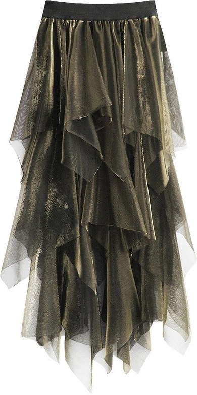 BŁYSZCZĄCA TIULOWA SPÓDNICA ZŁOTA (530ART)