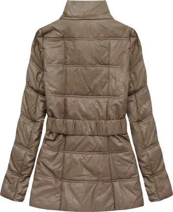 KURTKA Z EKOSKÓRY Z FUTERKIEM BRĄZOWA (X6005X)