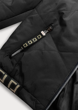 Damska kurtka bomberka czarna (b8098-1)