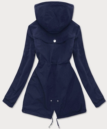 DWUSTRONNA KURTKA PARKA DAMSKA GRANATOWA/KROPKI (W662BIG)