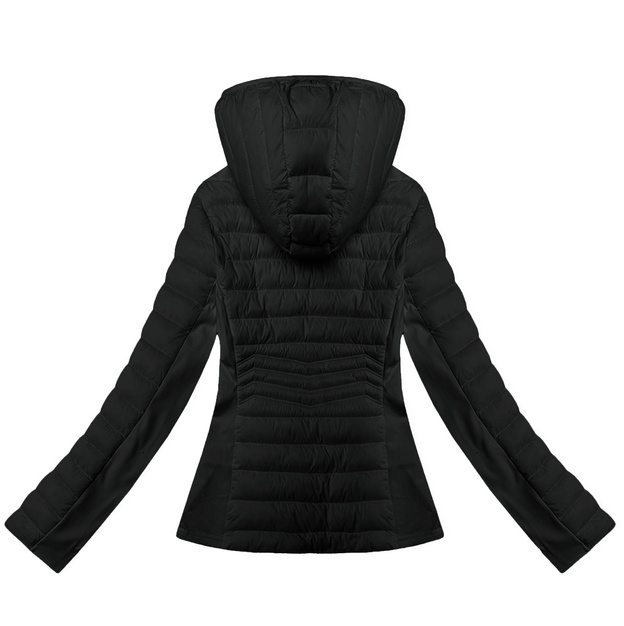Kurtka damska z łączonych materiałów J Style czarna (16M9225-392)
