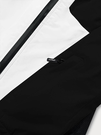 ZIMOWA KURTKA SNOWBOARDOWA DAMSKA CZARNO-BIAŁA (B2357)