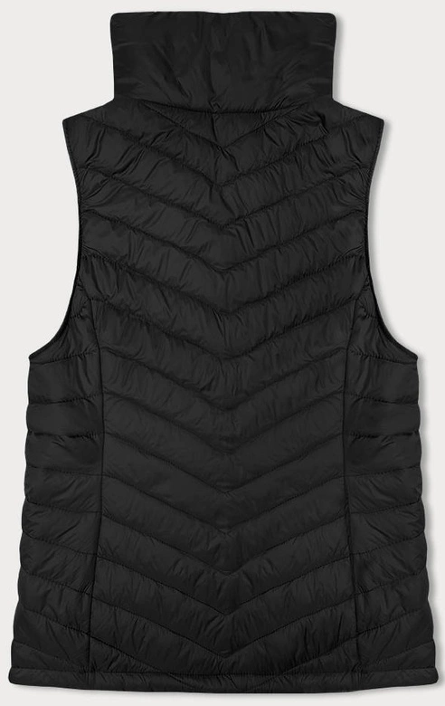 Cienka pikowana kamizelka damska ze stójką czarna (16M9063-392)