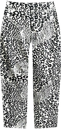 BŁYSZCZĄCE LEGGINSY W PANTERKĘ BIAŁE (331/1ART)
