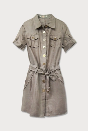 SUKIENKA MINI Z LNU BEŻOWA (2829)