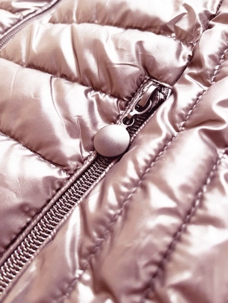 Damska kamizelka ze stójką różowa (B8233-81)