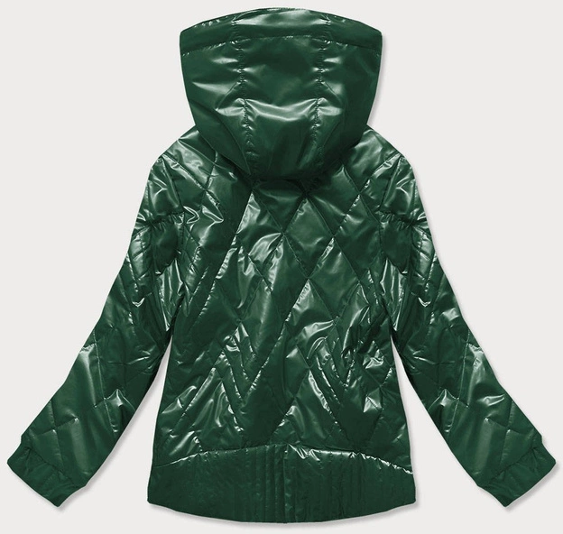 Błyszcząca kurtka damska zielona (2021-02)