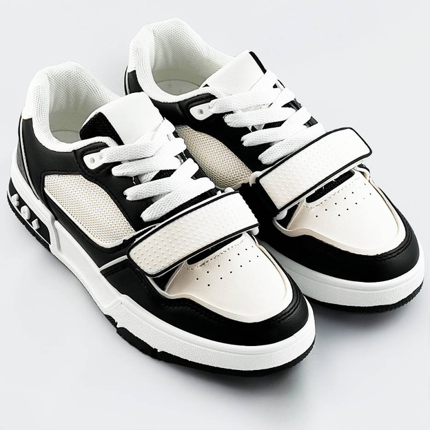 Damskie adidasy dwukolorowe czarno-białe (ad-585)