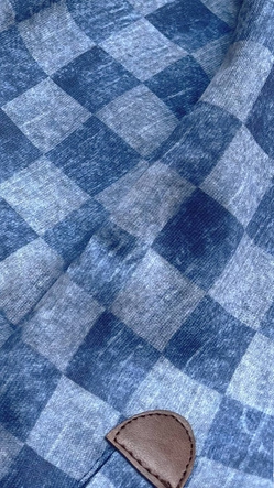 Sportowa bluza w kratkę niebieska (amg-62)