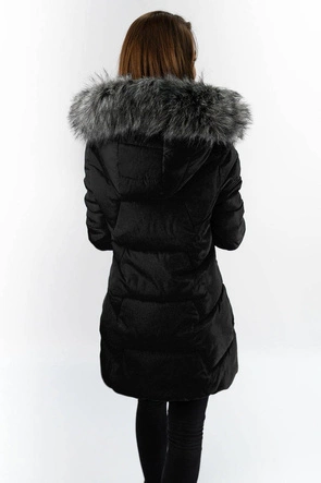 PIKOWANA KURTKA DAMSKA ZIMOWA CZARNA (B9527)