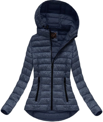 PIKOWANA KURTKA Z KAPTUREM GRANATOWA (7210)