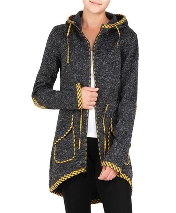 BLUZA Z KAPTUREM CZARNO-SZARA (LX2256)