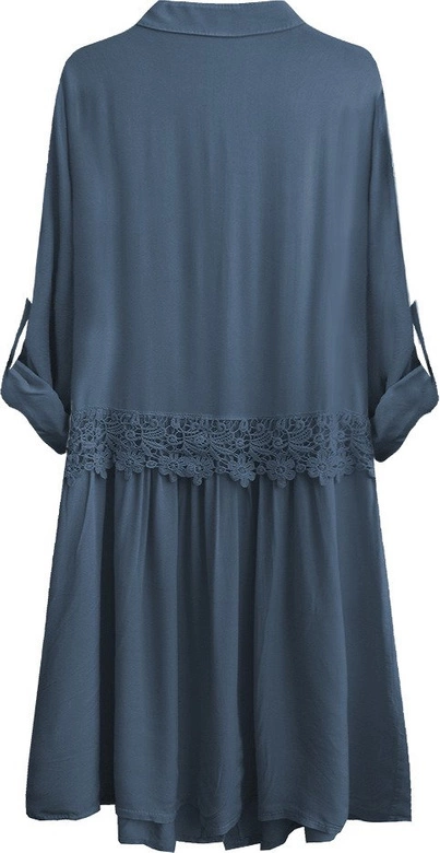 BAWEŁNIANA SUKIENKA KOSZULOWA GRANATOWA (307ART)