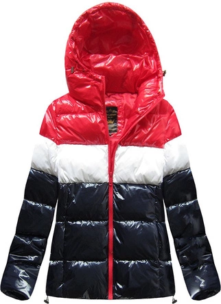 KRÓTKA LAKIEROWANA KURTKA DAMSKA GRANATOWA (7691)