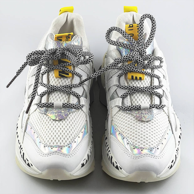 Damskie sneakersy panterka białe (bx1827-sp)