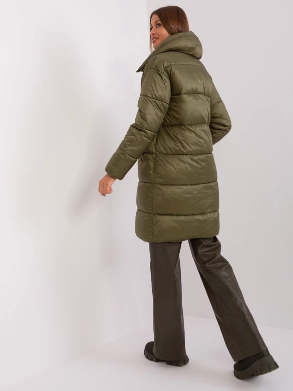 Lekka puchowa kurtka zimowa damska Factory Price khaki (TR8310)