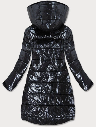 BŁYSZCZĄCA KURTKA ZIMOWA DAMSKA CZARNA (636ART)