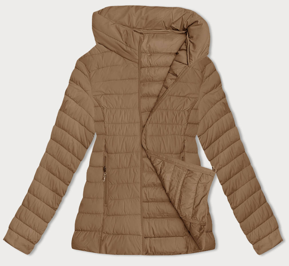 Przejściowa pikowana kurtka damska camel (16M9109-84)