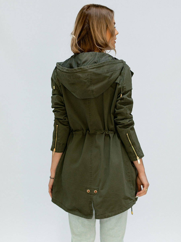 PARKA Z KAPTUREM KHAKI (X7099X)